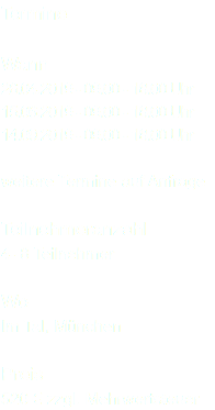 Termine Wann 26.04.2019 - 09.00 - 18.00 Uhr 15.06.2019 - 09.00 - 18.00 Uhr 14.09.2019 - 09.00 - 18.00 Uhr  weitere Termine auf Anfrage Teilnehmeranzahl 4- 8 Teilnehmer Wo Im Tal, München Preis 520 € zzgl. Mehrwertsteuer 